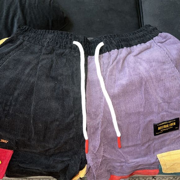 Hight Street Pants Mens Small Multicolor Corduroy Patchwork Jeans Coursemys - Picture 2 of 4